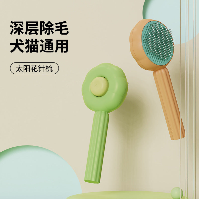New Sunflower Pet Comb for Cats and Self-Cleaning