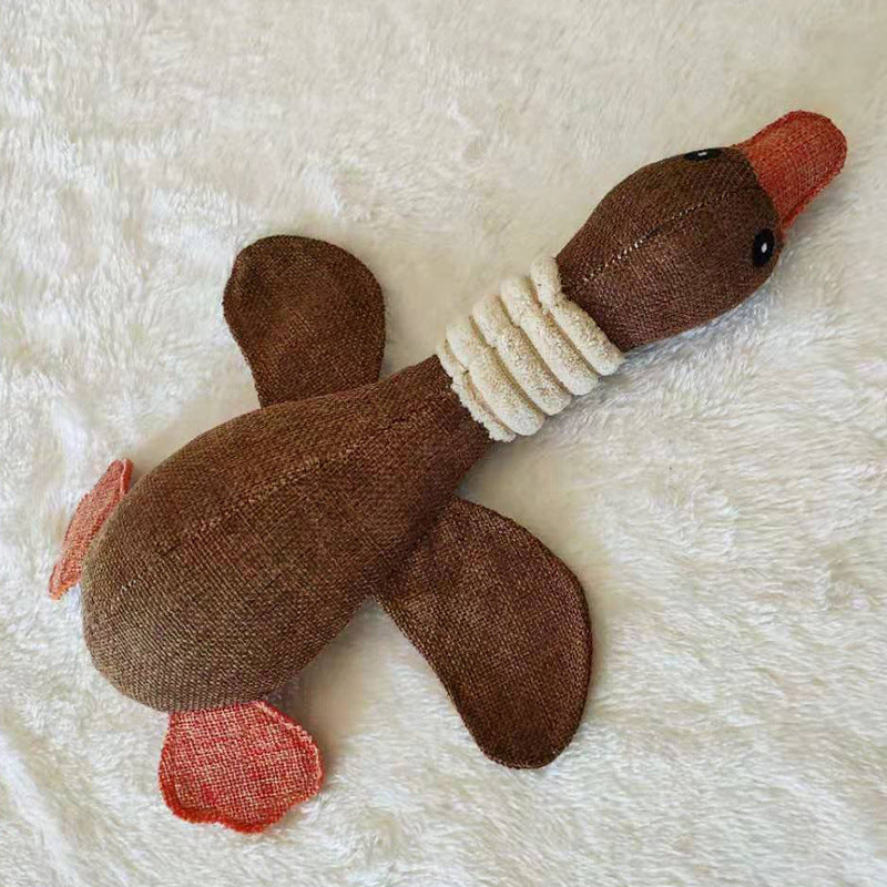 New Plush Sounding Dog Toy for Chewing - Goose Shape