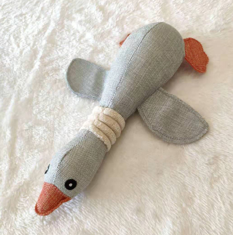 New Plush Sounding Dog Toy for Chewing - Goose Shape