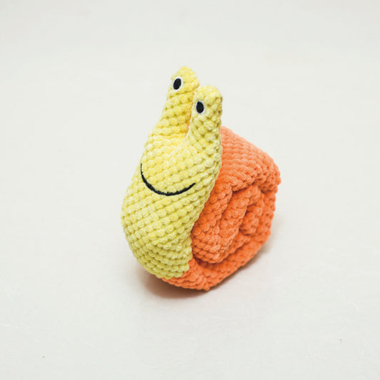 Interactive Plush Snail Dog Toy for Chewing and Sniffing